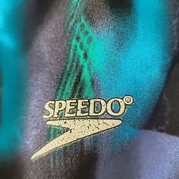 Speedo Blue and Black Women's One-Piece Swimsuit Sz 8 - Picture 9 of 9
